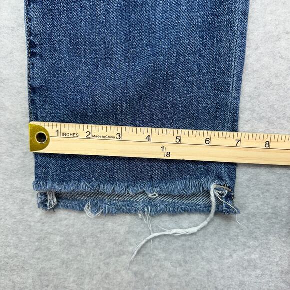 Kut From The Kloth Reese Ankle Straight Leg Jeans WMNS 8 Blue Distressed Raw Hem - Picture 10 of 10